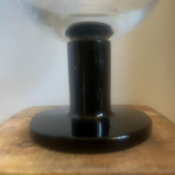 Crate & Barrel Viva Black Grand Wine Glasses Set Of 4 15 oz Discontinued Modern - Picture 5 of 5